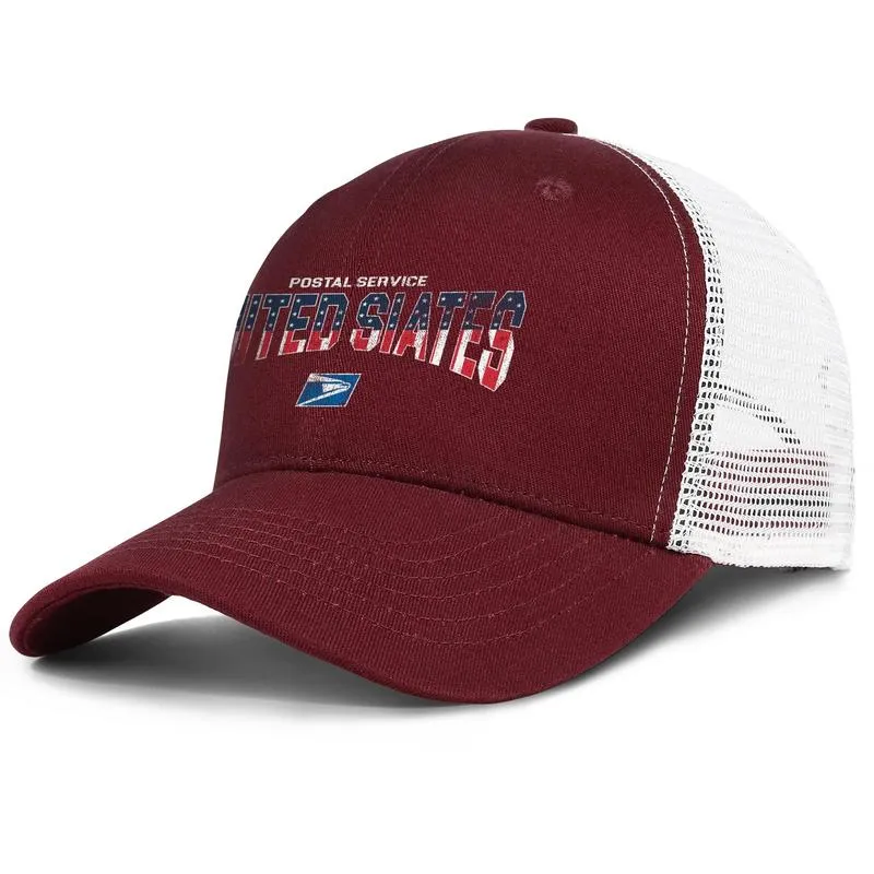 United States Postal Service USPS Blue White Mens and Womens Justerable Trucker Meshcap Custom Fitted Team Trendy Baseballhats USP2601
