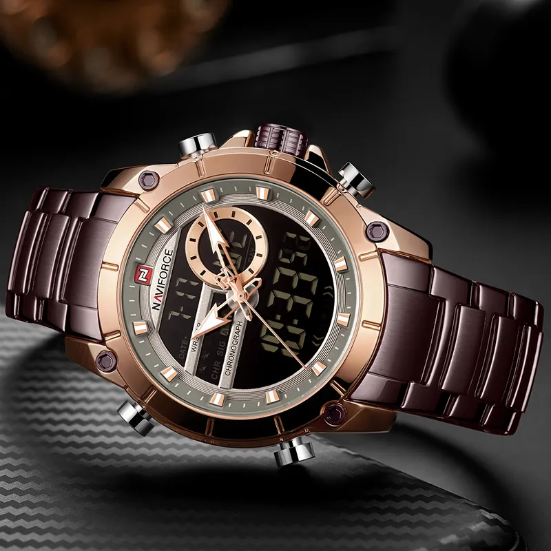 Relogio Masculino Naviforce Top Brand Men Watches Fashion Luxury Quartz Watch Mens Merital Chronograph Sports Wlistwatch Clock CX202F