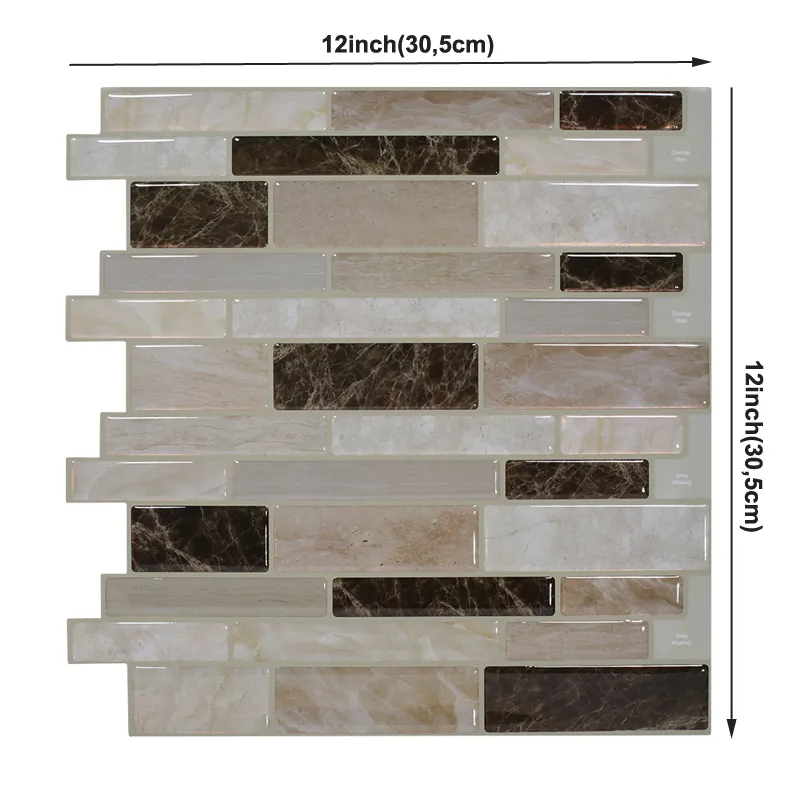 Tile a mosaico in marmo piastrelle da parete con backsplash cucina fai -da -te bagno decalcomania decalcomania in vinile 3d2081160