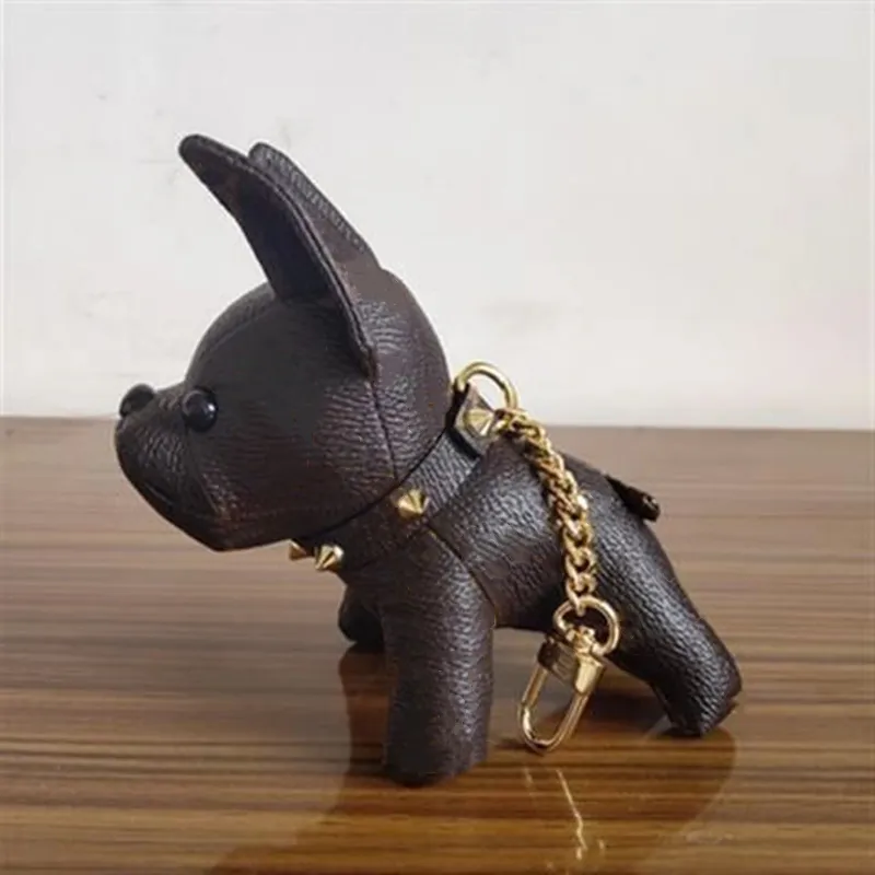 Nyaste unisex designer nyckelringväska hängande väskor hund design bilar kedjor nyckelringar för kvinnor gåvor lador läder hög kvalitet keyc223q