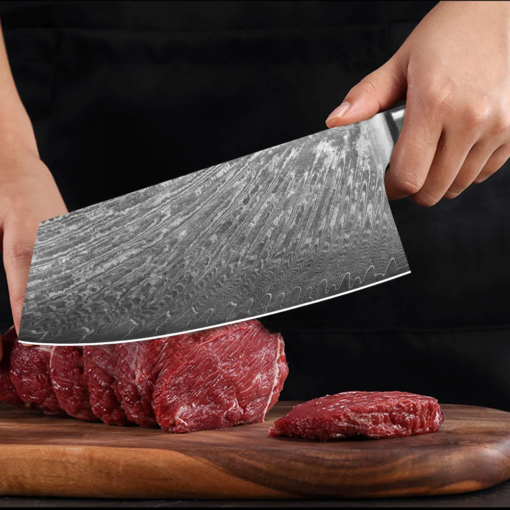 Mutfak Şef Bıçağı Gyuto Japon VG10 Damascus 67Layer Meat Claver Santoku Boning Balsası Balık Sebze Suşi Meyve Kesme Blu6766628