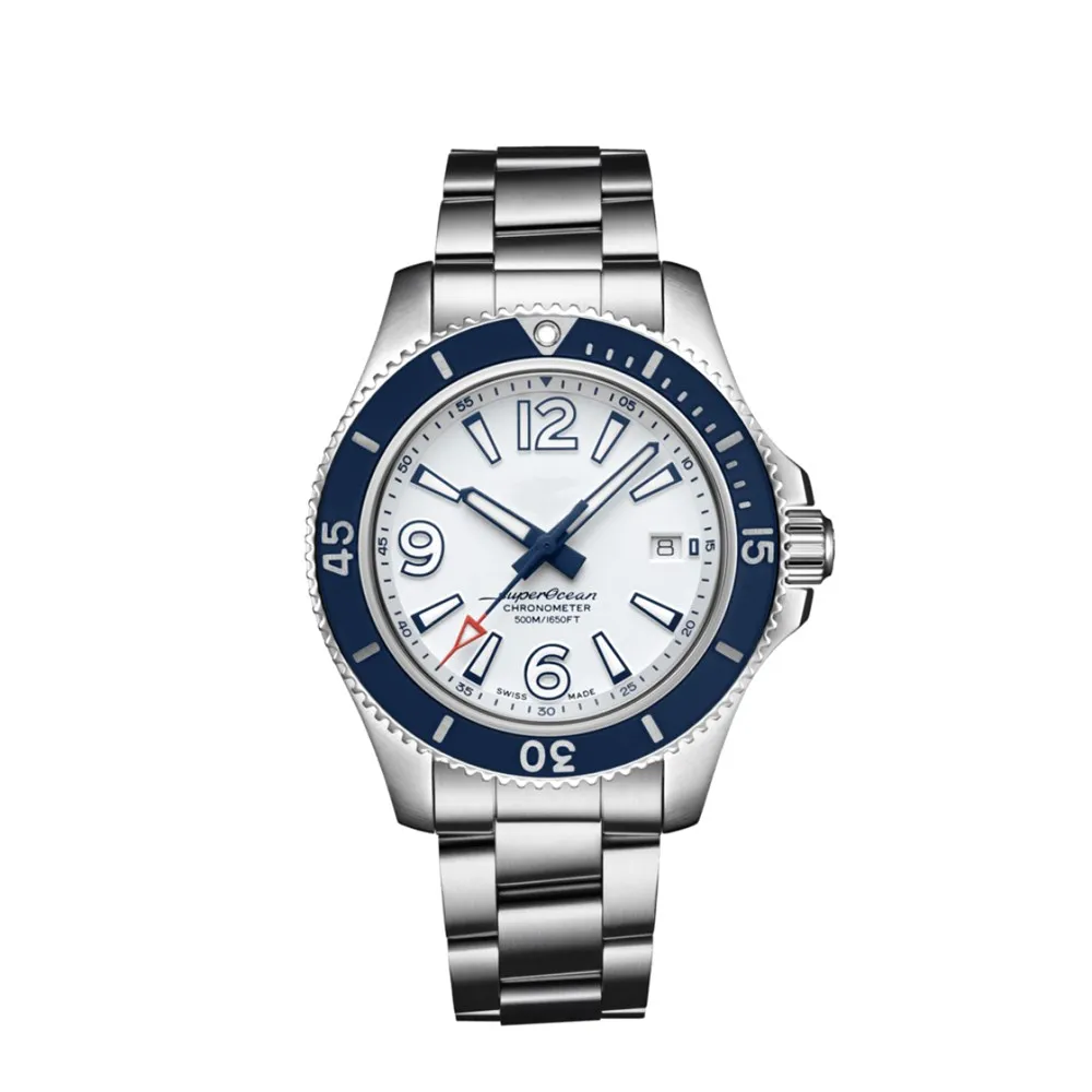 Wysokiej jakości Supercean Man Watch36 42 44 46 mm skórzany pasek stalowy Automatyczny mechaniczny ruch kwarcowy Pełny roboczy zegarek luksusowy W266L