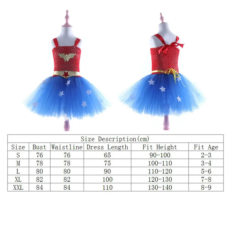 Halloween Wonder Woman Kostuum Voor Baby Meisje Jurk Kleding Kerst Kind Vermomming Up Cartoon Kant TUTU Rok Kid Sling cosplay F2530485