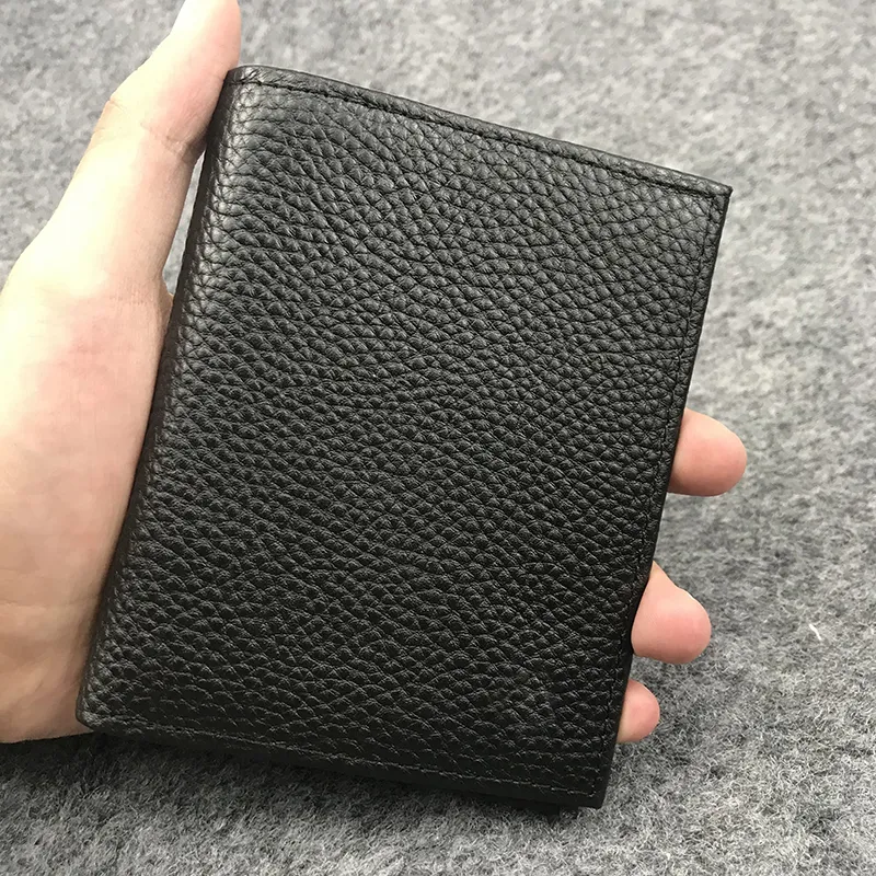 Tarjetero de marca de lujo para hombre, billetera de crédito, bolso de diseñador, bolsillo de cuero, clip para efectivo, billetera de negocios delgada 232K