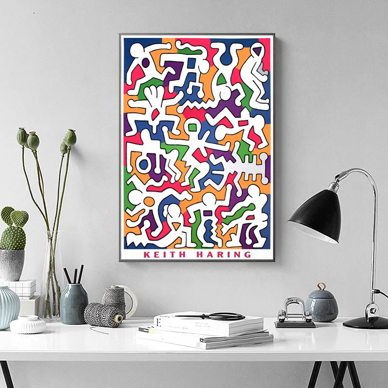 HD-Druck, Gemälde, Wandkunst, Keith HARING, Original-Leinwand, Aquarell-Poster, Heimdekoration, modulare Bilder für Schlafzimmer, Rahmen 5783111