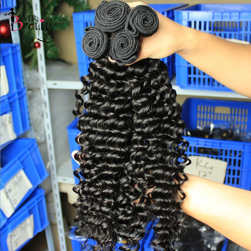 Derin Dalga İnsan Saç Paketleri Kapanış Saç Uzantıları Brezilya Bakire Saç Dövme Demetleri Gevşek Kıvırcık Kıvırcık Güzellik Ürünü 5175599
