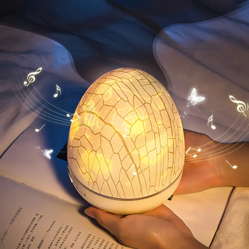 Night Light Dinosaur Eggshell roterande projektor Romantisk stjärnskrivbordslampa Färger Byt gåva för barn och fest 10253217K
