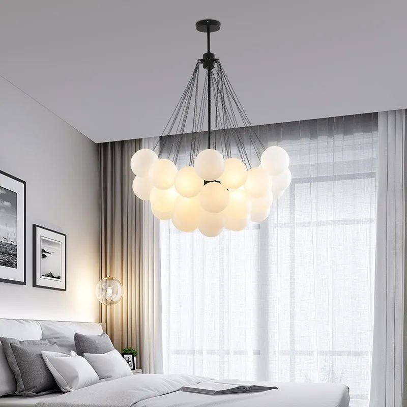 Nordic Moderne Eenvoudige Matglas Bal Restaurant Hanglampen Designer Kinderkamer Hanglamp Klassieke Led-verlichting 214N