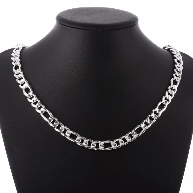 Colliers chaînes Figaro en argent Sterling 925 pur, 24 pièces, bijoux pour femmes et hommes, cadeau pour ami garçon, 60cm, 10mm, Whole266f