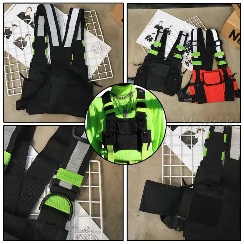 Männer Hip Hop Chest Rig Bag Tactical Streetwear für Frauen funktionale Brusttaschen Mode verstellbare Taschenlocke Kanye G1311889