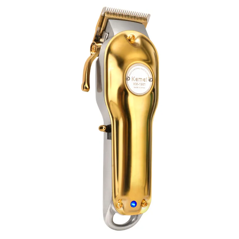 Новейшая цельнометаллическая дизайнерская парикмахерская для волос Clipper Electric беспроводная ЖК-ЖК-профессиональная золотая серебряная машина для волос K6070832