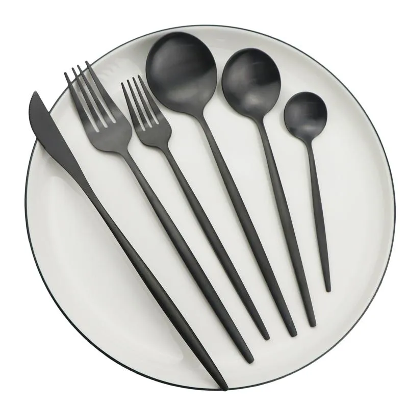 1 2 ensemble de vaisselle en or ensemble couteau fourchette cuillère couverts 304 vaisselle en acier inoxydable argenterie mat cuisine Cutlery270k