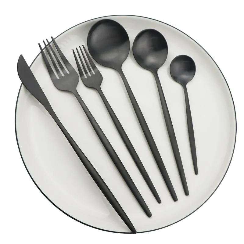 1 2 مجموعة من أدوات المائدة الذهبية مجموعة Lnife Fork Spoon Flatware 304