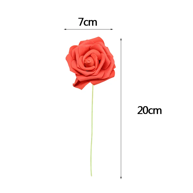 24 7 cm Bouquet De Fleurs Artificielles PE Mousse Rose Fausses Fleurs Pour Le Mariage Fête D'anniversaire Décor Fournitures Saint Valentin Gi303V