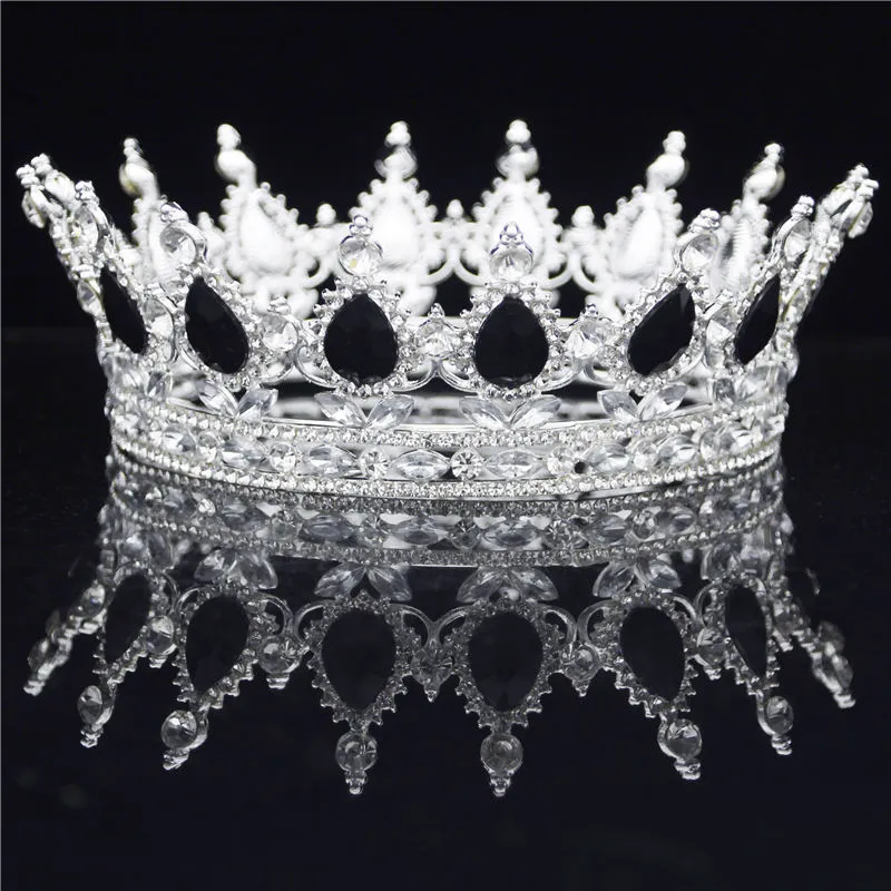 Crystal Vintage Royal Queen King King Tiaras и короны мужчин женский конкурс выпускной