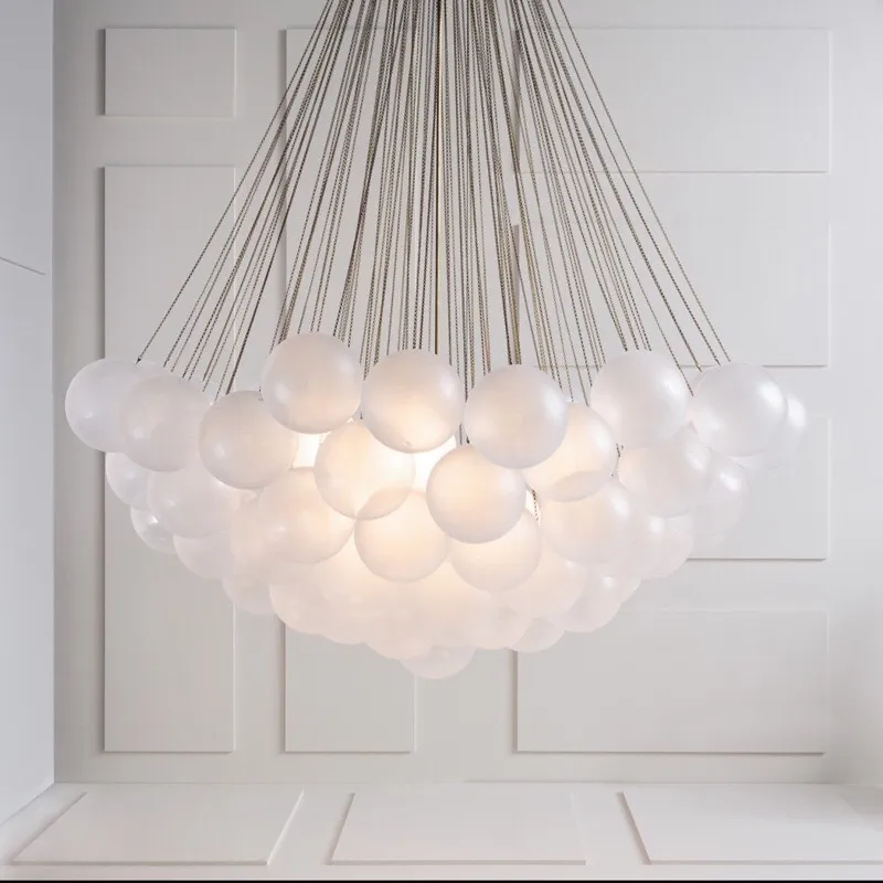 Скандинавский современный простой шар из матового стекла, подвесные светильники для ресторана, дизайнерская подвесная лампа для детской комнаты, классическое светодиодное освещение 214N