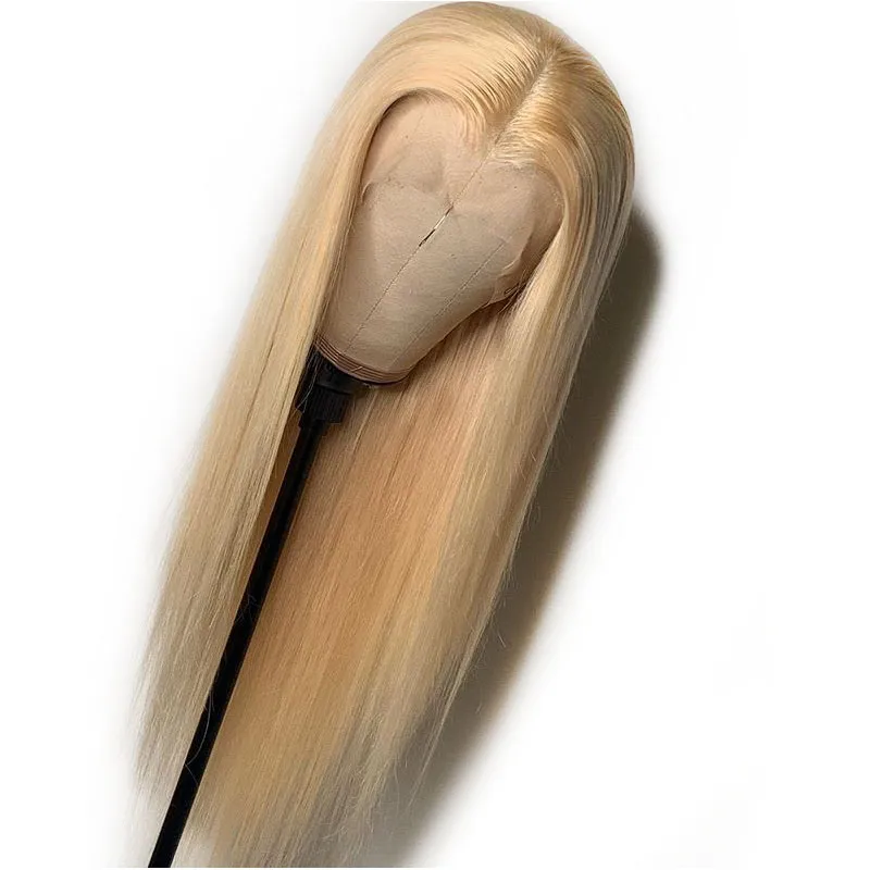 HD Transparant 613 Blonde Kanten Voorkant Pruik Lang Onzichtbare Kleur Recht Menselijk Braziliaans haar Remy Pruiken Voor Zwarte Vrouwen Voorgeplukt9968858