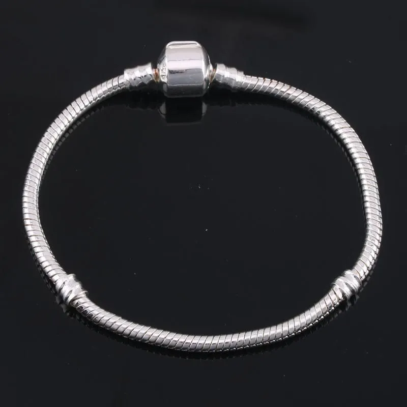 Bracelet en argent serpent chaînes bijoux à bricoler soi-même cadeau accessoires Fit Style européen breloque perle Bracelet Bracelet pour hommes femmes 16cm-23cm