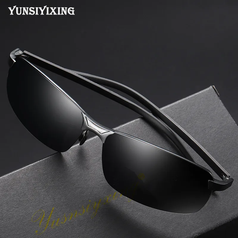 Yunsiyixing алюминиево-магниевые солнцезащитные очки для джентльменов с поляризованными линзами, винтажные очки UV400, уличная вспышка для вождения YS6515179f