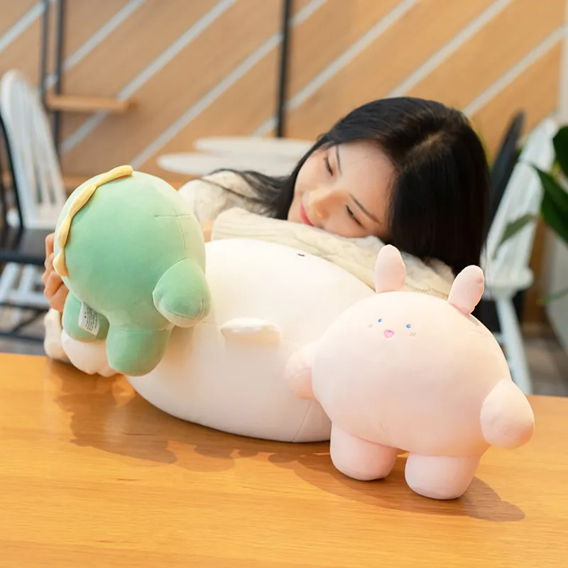 Fat Cartoon Animals Plush Toy Cute Stuffed Dinosaur Penguin Polar Bear Bunny Baby Doll Soft tupplur Kudde SOFA CUSHION GIFT MX2004975936