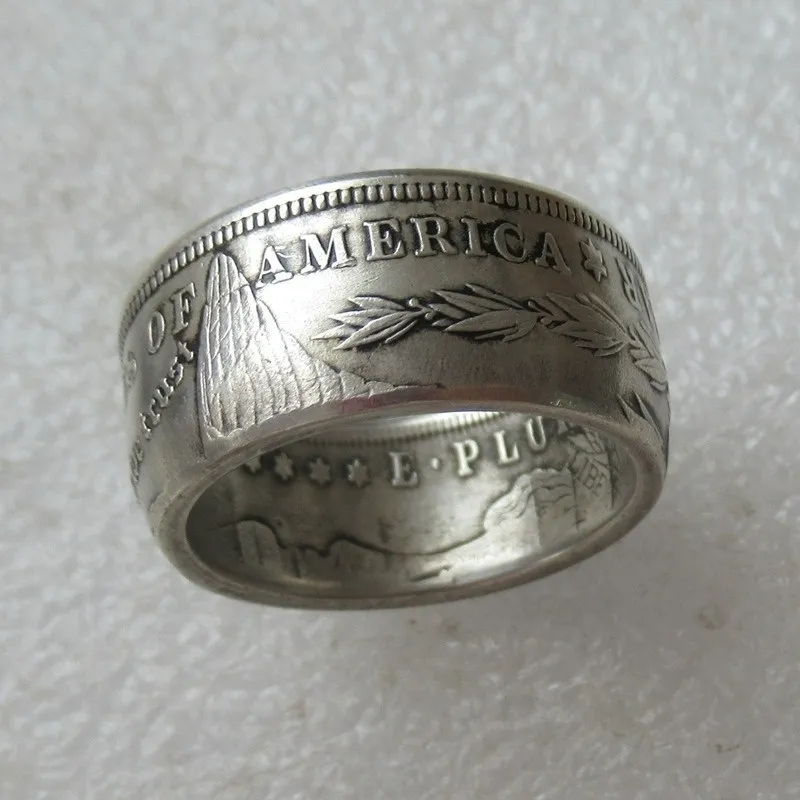Vintage Silver Handmade Coin Rings Morgan Silver Dollar Ring Collecting Jewelry Size 6-13