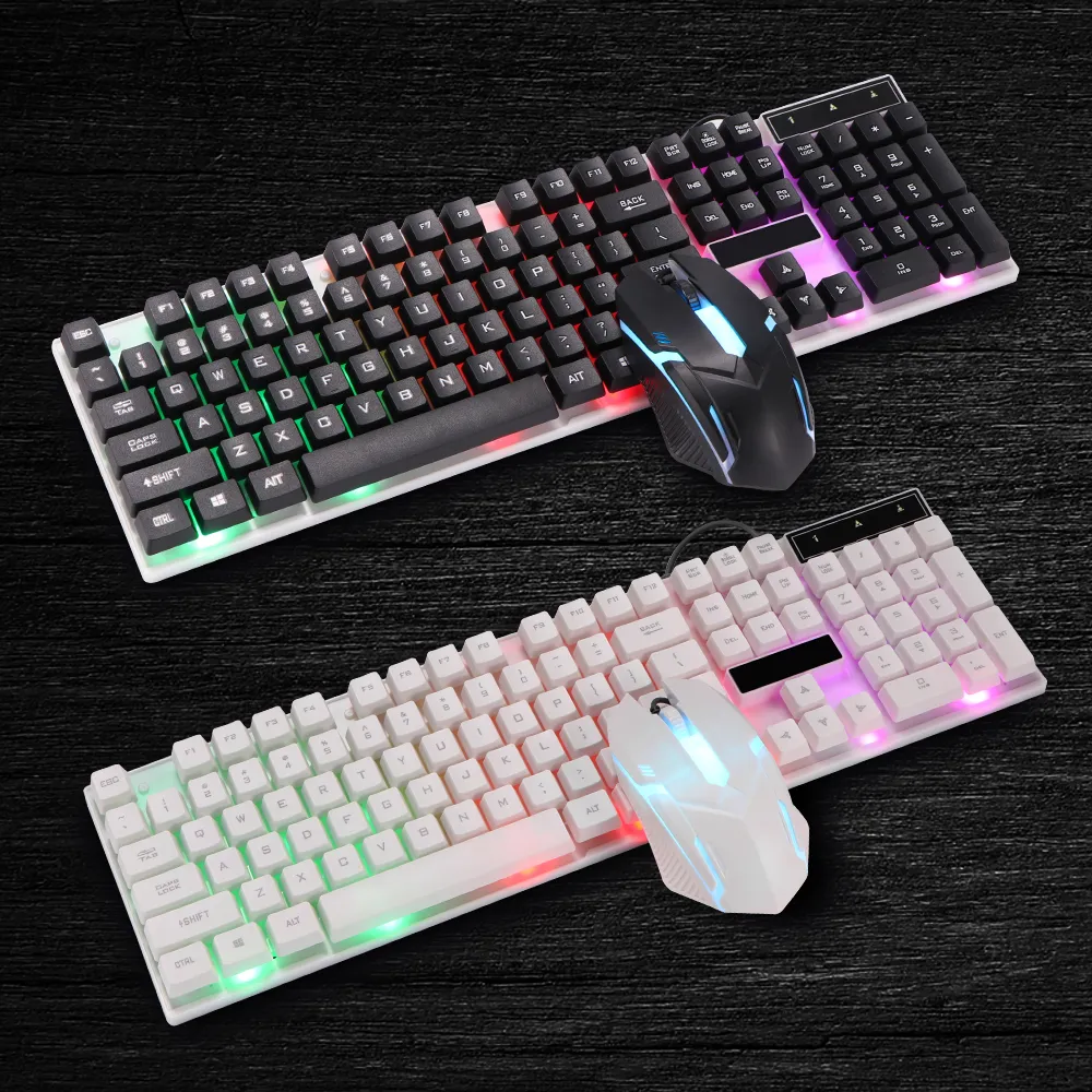 Neue LED -PC -Gamer -Gaming -Tastatur und Maus -Combo 24G Keyboard Gamer Gamer Keyboard Set Wired Ergonomic für Laptop6444219