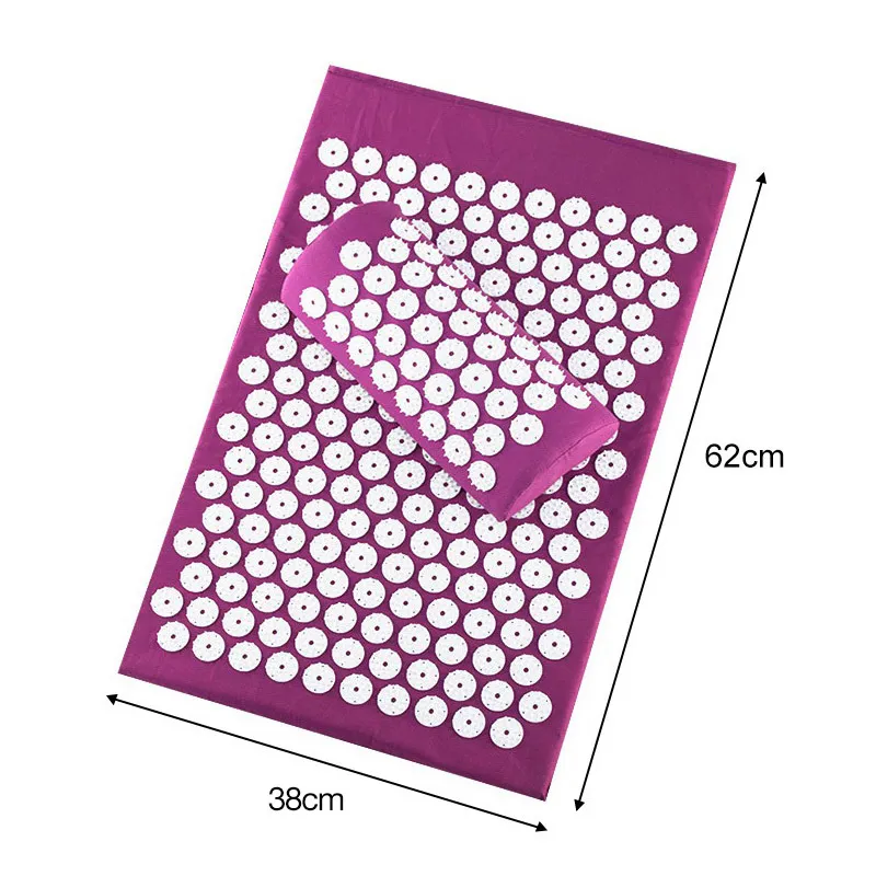 Body Massage Rose Mat Acupressure Relieve Stress Back Body Pain Spike Mat Acupuncture Massage Yoga Mat with Pillow Massager CX20077137016