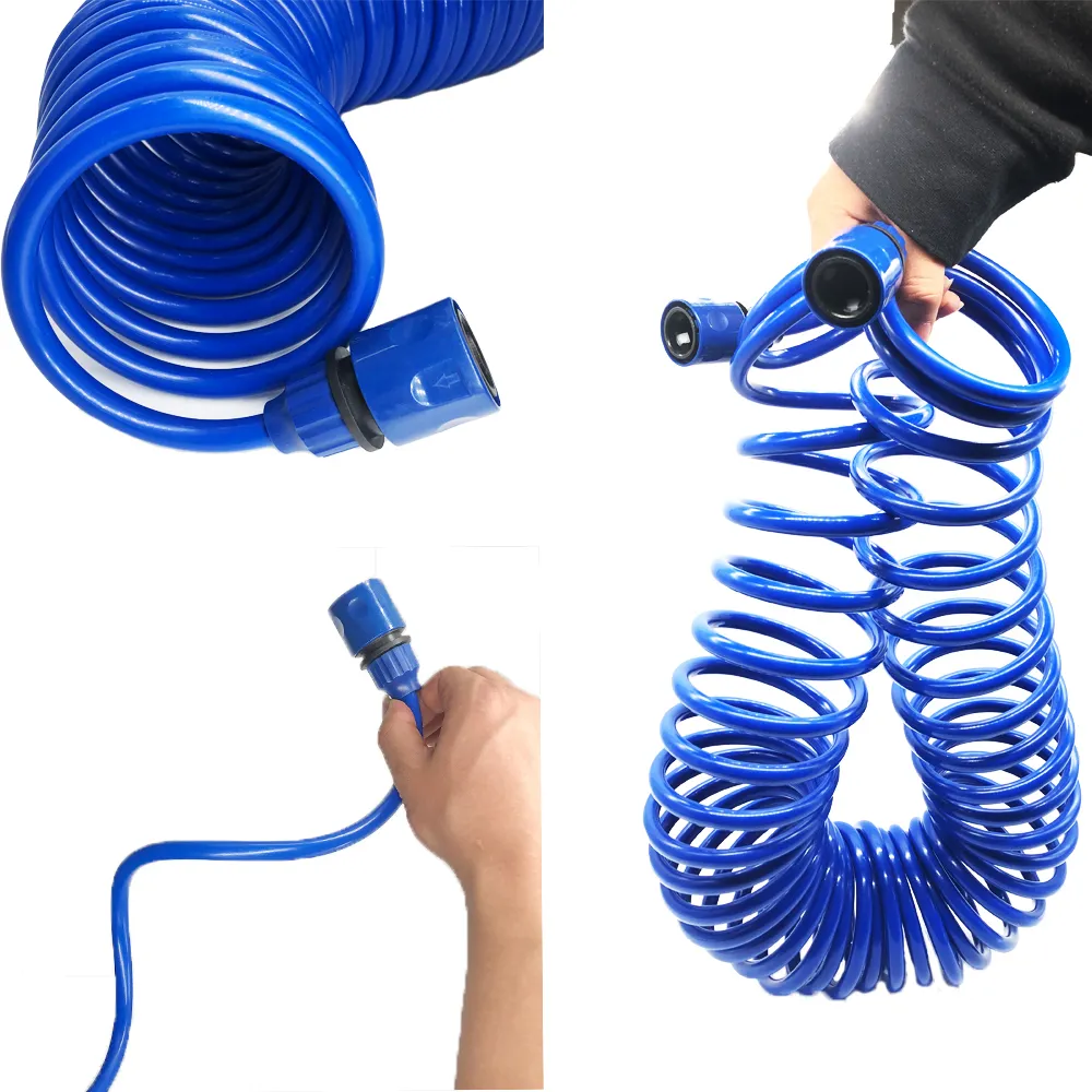 Garden EVA Curly Water Hose Spring Tube For Spray Water Gun Car Washer Flower lawn Watering Hose Pipe T2007152280557