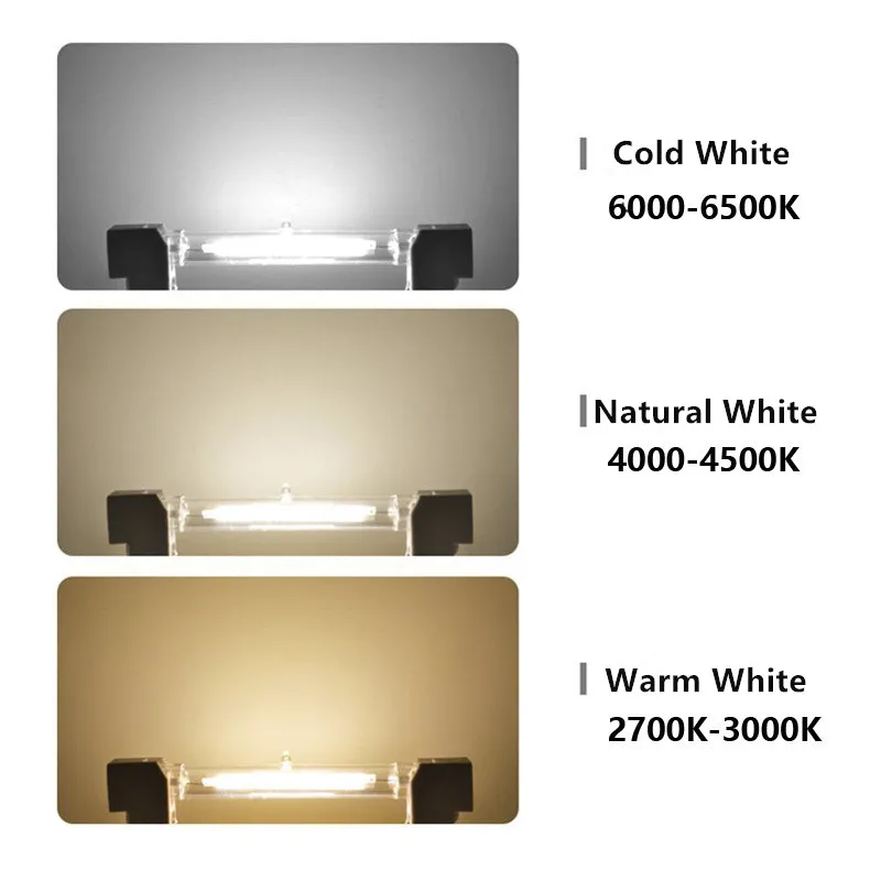 R7S Dimmable LED Bulb COB Glass Tube 78MM 6W 118MM 10W Replace Halogen Lamp 100W Warm Cold White COB Corn Spot Light AC110V 220V274j