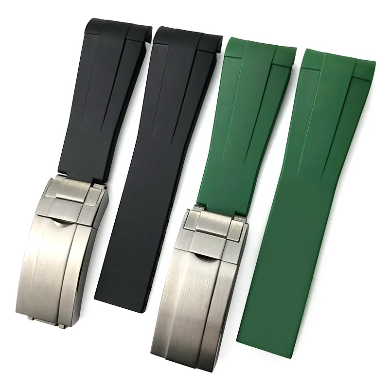 20mm 21mm bracelet de montre en caoutchouc silicone pour rôle GMT SUB noir vert bleu bracelet en acier boucle pliante coloré bracelets de montre outils m228R