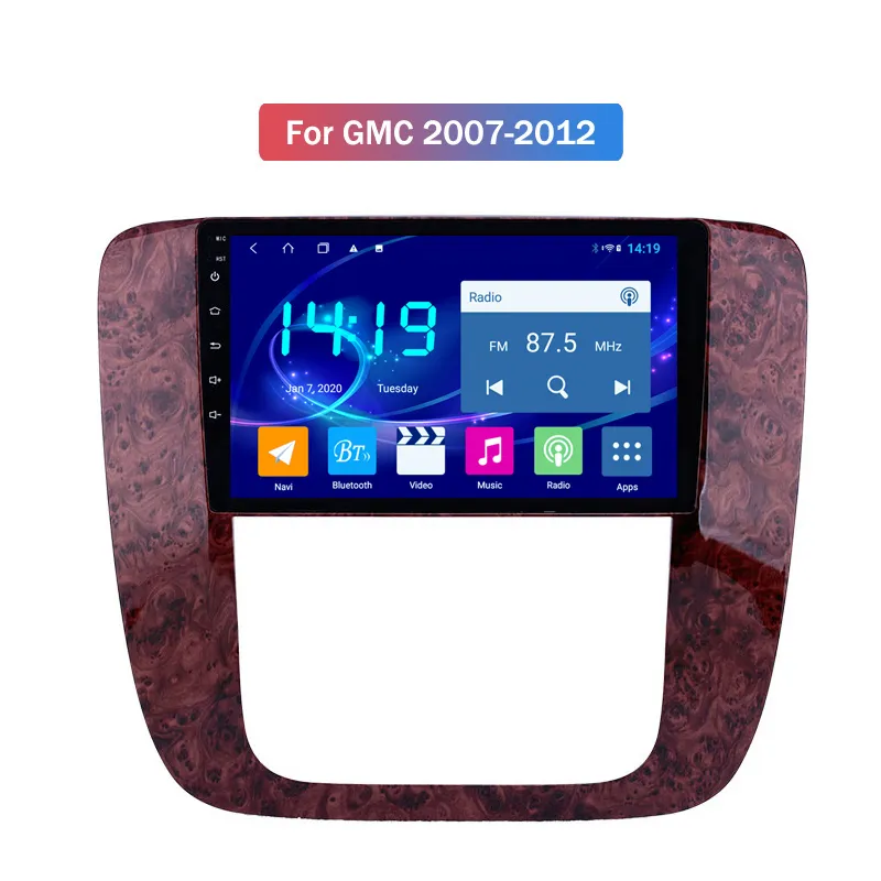 Android Car Video Player para GMC 2007 2008 2009 2010-2012 WIFI 4G GPS Bluetooth Radio Estéreo Media de Audio Built in CarPlay
