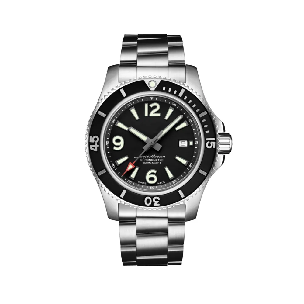 Wysokiej jakości Supercean Man Watch36 42 44 46 mm skórzany pasek stalowy Automatyczny mechaniczny ruch kwarcowy Pełny roboczy zegarek luksusowy W266L