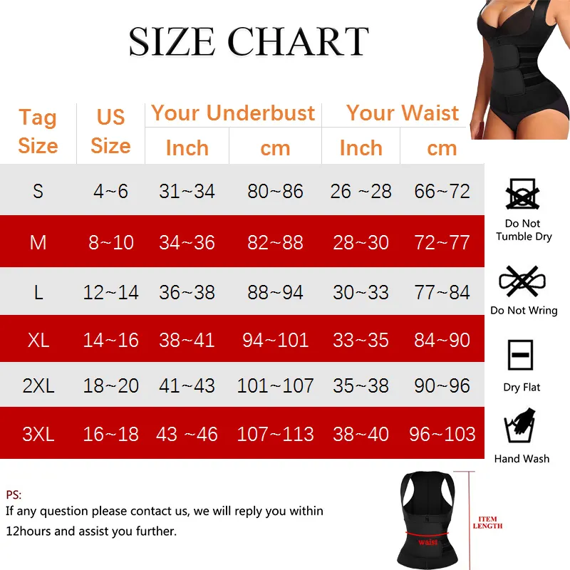 Women Waist Trainer Corset Zipper Vest Neoprene Body Shaper Cincher Tank Top with Adjustable Straps Waist Shapewear Y200710288N