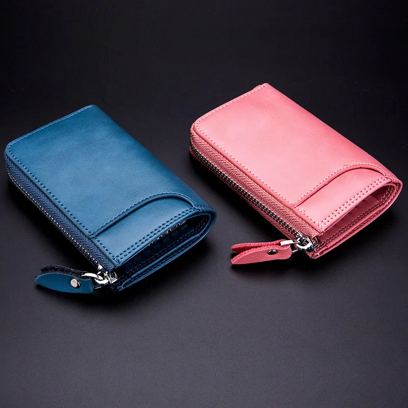 Porte-clés en cuir pour hommes et femmes, pochette de rangement pour clés de voiture fendues en vache, étui de femme de ménage, Mini sac à cartes 260j