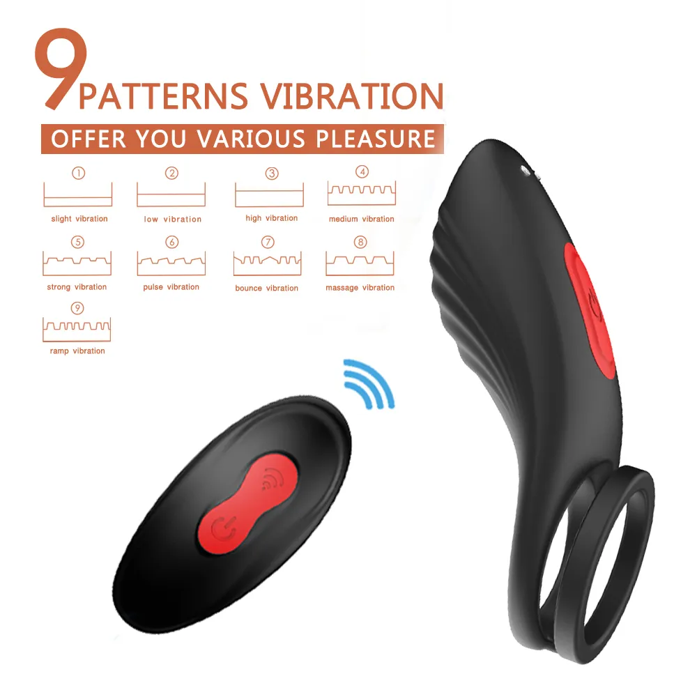 PHANXY Cock Ring Mâle Vibrer Pénis Cockring Vibrateur Clitoris Stimuler Retarder L'éjaculation Sex Toy Pour Couple Hommes Adulte Produit CX200722