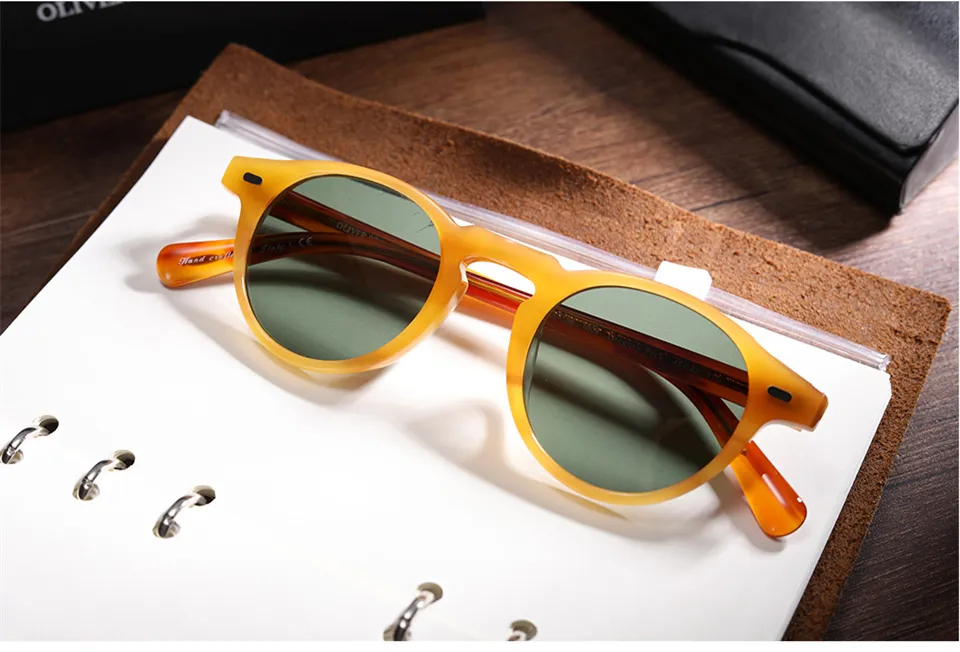 Vintage Gregory Peck hommes femmes lunettes de soleil marque designer lunettes de soleil polarisées lunettes rondes lunettes gafas de sol UV400 T200801267G