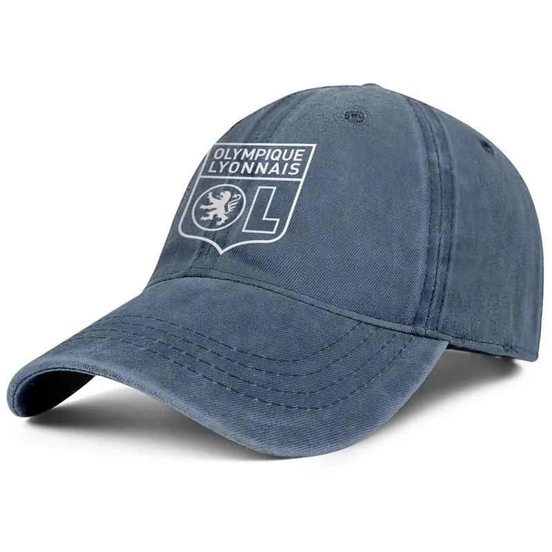 Stylish Olympique Lyonnais Les Gones OL Unisex Denim Baseball Cap Golf Classic Hats marble Text White Breast cancer powder female 1596328