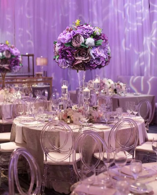 Декоративные цветы венки на заказ 35 45 см искусственный цветок шаровая подставка фиолетовая лаванда центральные композиции композиция декор свадьба Ar324T
