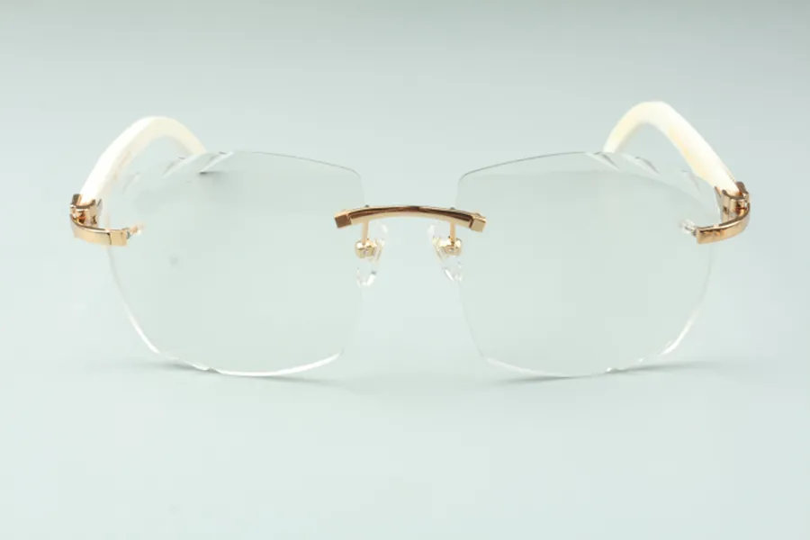 Direct s nyaste high-end pochromic skärningslinsolglasögon 4189706-A VIT NATURAL BUFFALO HORN PLICS STORLEK 58-18-140MM201H