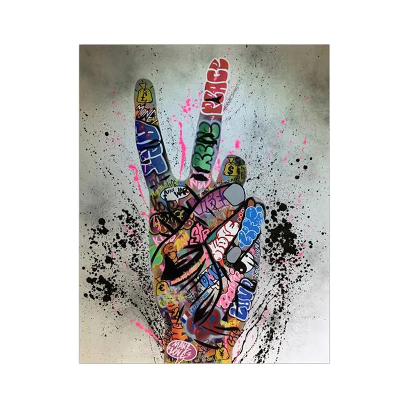 Street Graffiti Art Canvas Painting Lover Hands Art Wall Posters and Prints Inspiration Artwork Picture for Living Room Decor5497442