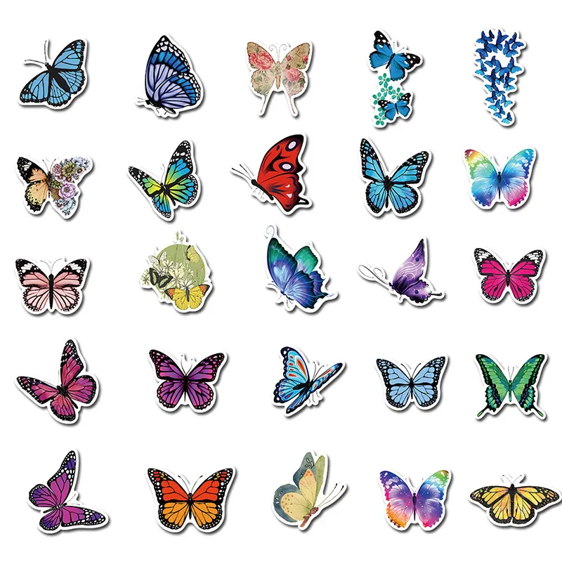 3 uppsättningar 150st Butterfly PVC Stickers VSCO Små färska klistermärken Bagage Laptop Waterproof Stickers2300685