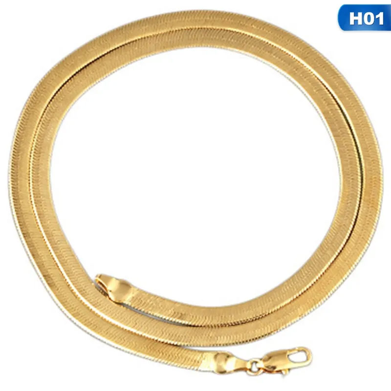 Whole 24k -Color Plated Brass Chain Necklace For Women Herringbone Chains Jewelry Making Gift319I