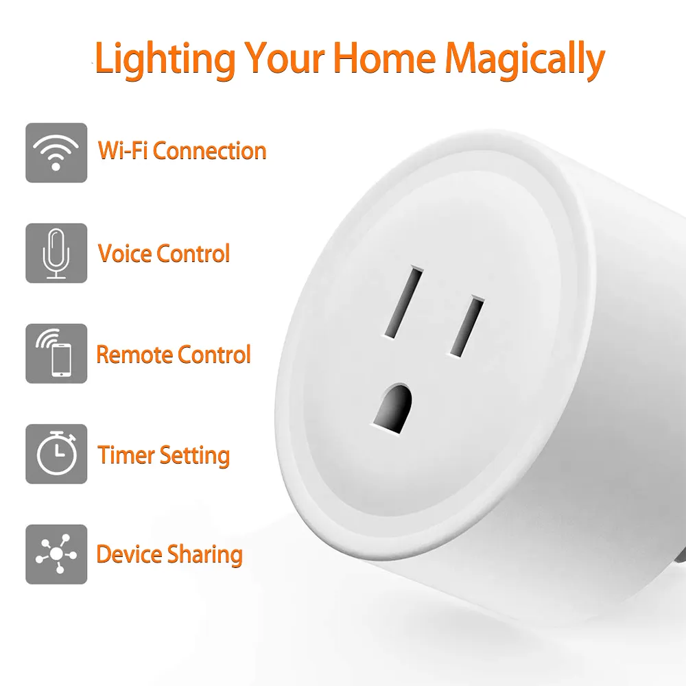 Mini US Wifi Plug Smart Timing Socket Draadloze Outlet Spraakbesturing Smart Sockets Werken met Alexa Google Home Tuya APP