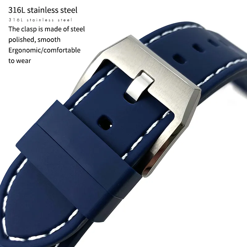 20mm 21mm 22mm Wasserdichtes Gummi-Silikon-Uhrenarmband für IWC Mark LE PETIT PRINCE Big PILOT Spitfire Timezon Portugiesisches Armband Brac230u