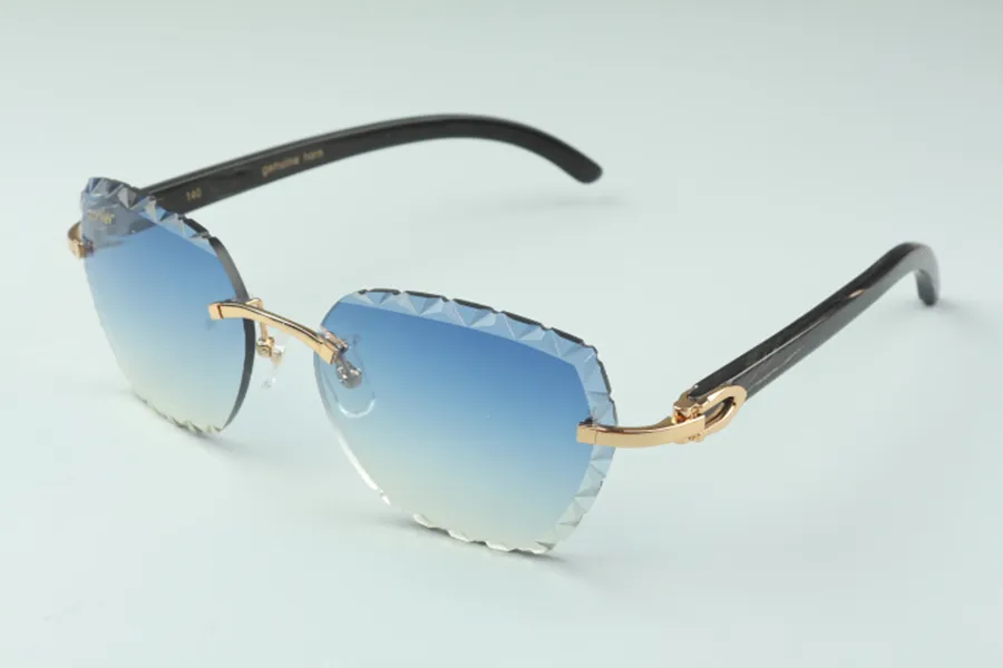 najnowszy modny high-endowe okulary przeciwsłoneczne o wysokiej klasy soczewki 3524019 Naturalne czarne bawole rogowe szklanki rozmiar 58-18-140 mm228i