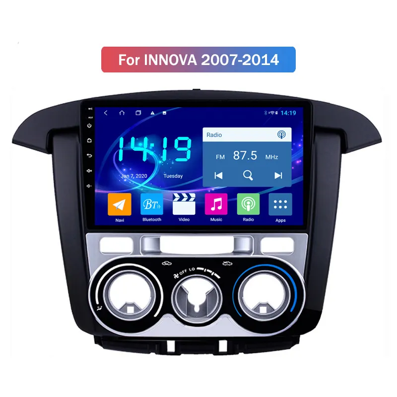 Android Player 10 Touch Scence Car Video Head Bont для Toyota Innova 2007-2014 GPS Navigation 9-дюймовый мультимедийный радио Dab WiFi