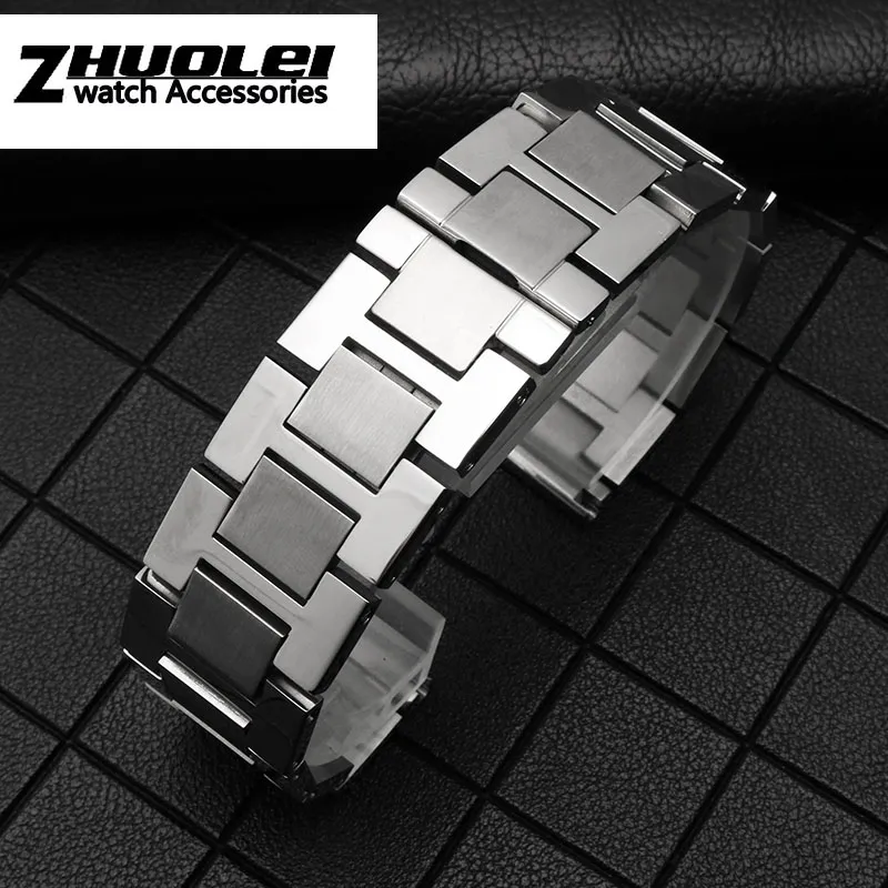 Luxe 316L Rvs armband Voor TANK solo polsbandje hoge kwaliteit merk horlogeband 16mm 17 5mm 20mm 23mm zilver color259k