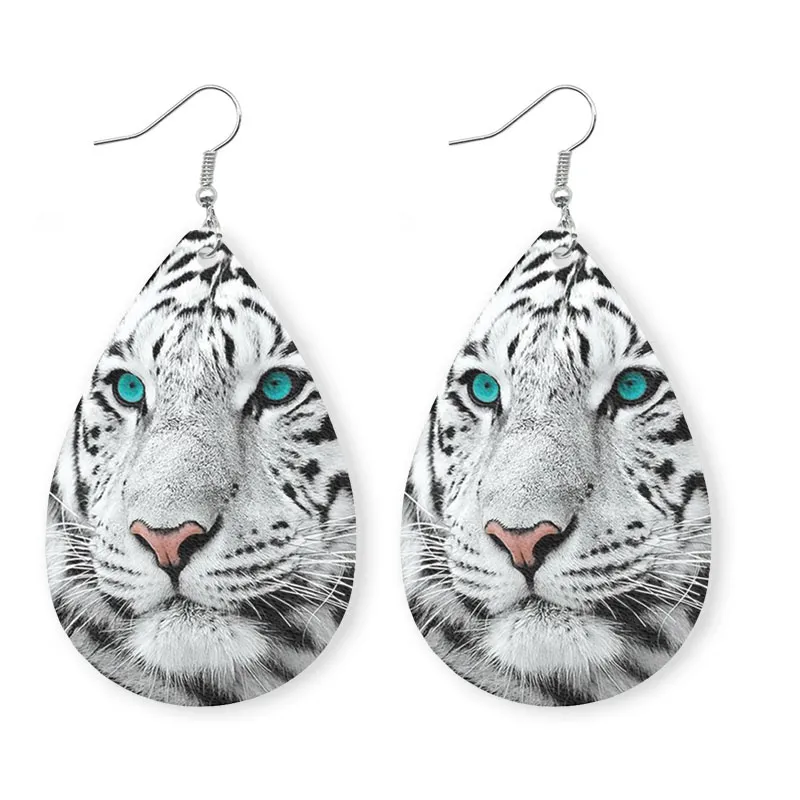 Teardrop Tiger Leather örhängen för kvinnor Elegant Wild Water Drop Leopard Earring Fashion Jewel Girl Girent Supply Manufa3390849