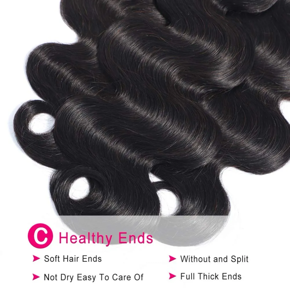 new Brazilian Human Hair Weaves Body Wave Bundles With Frontal Human Hair 3 Bundles With 13x4 Lace Frontal Brazilian Hair1103009