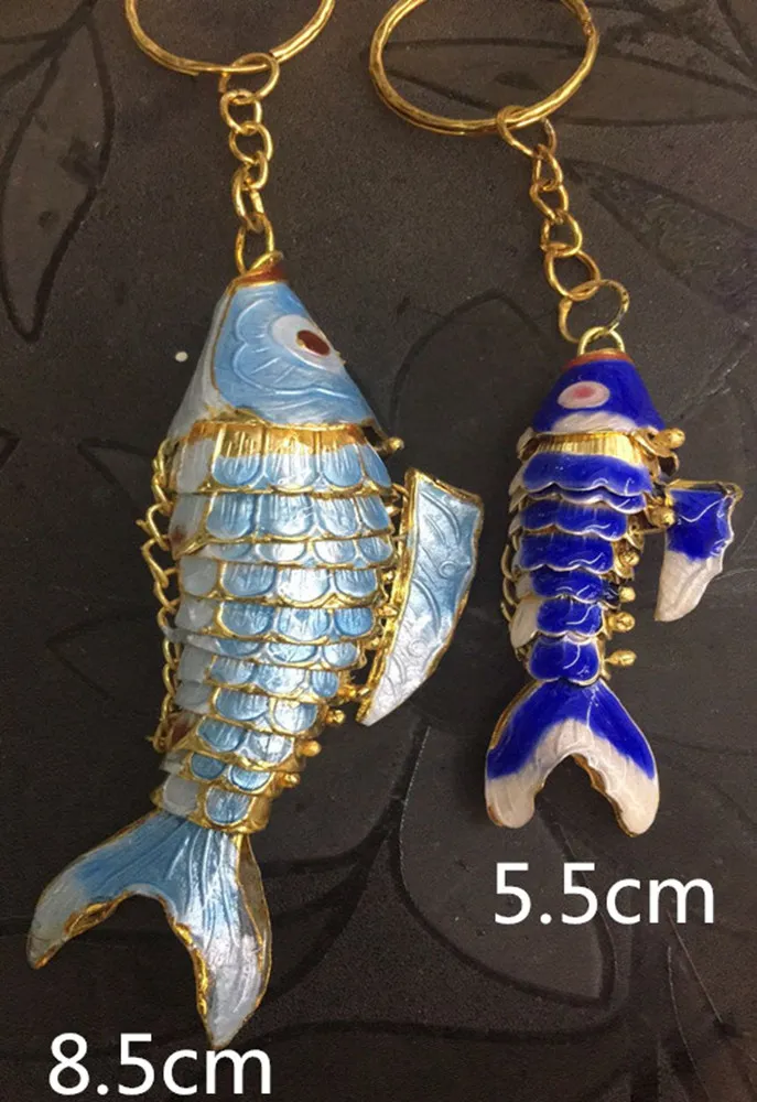5 5cm 8 5cm Vivid Swing Animal Koi Fish Porte-clés Porte-clés Mignon Émail Lucky Carp Poisson Porte-clés pour Femmes Hommes Cadeaux de Noël avec291y